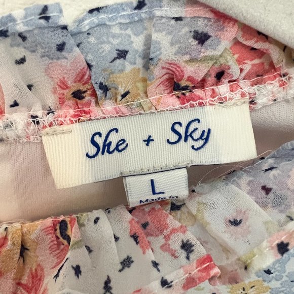 She + Sky Long Sleeve Floral Dress - Picture 3 of 3